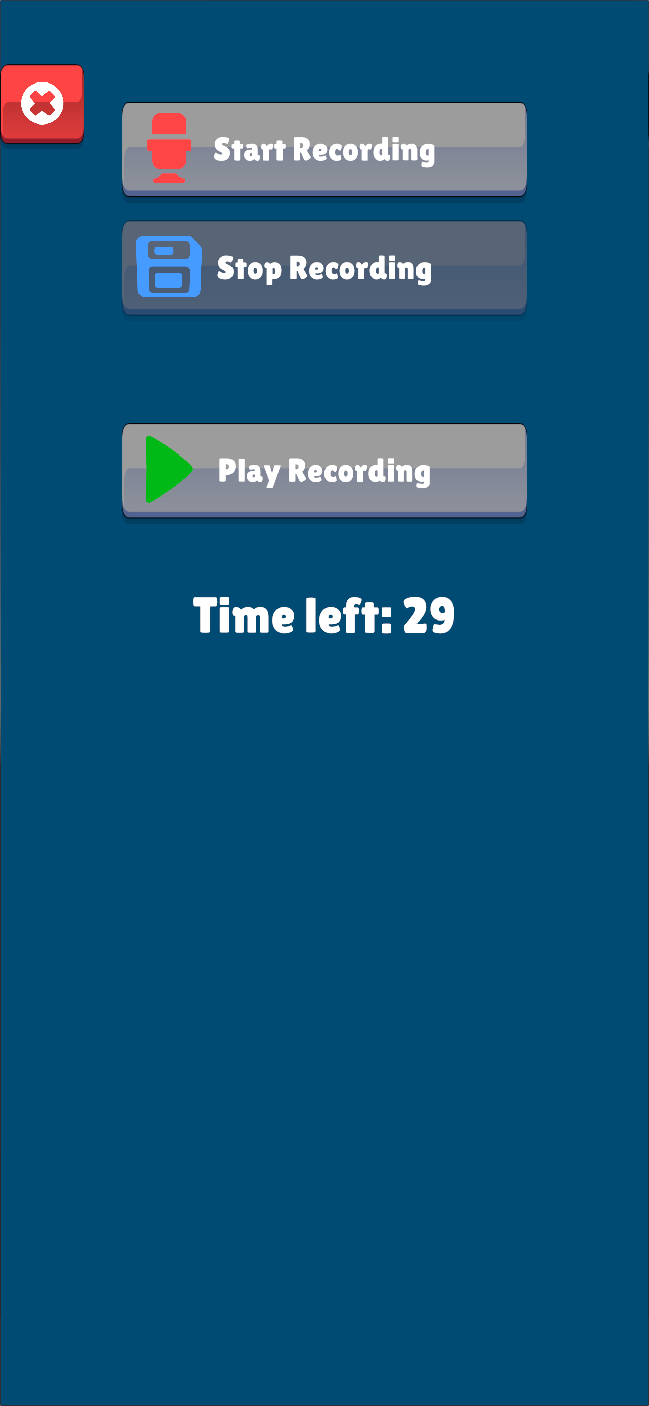 App Screenshot showing options for two or three day holidays